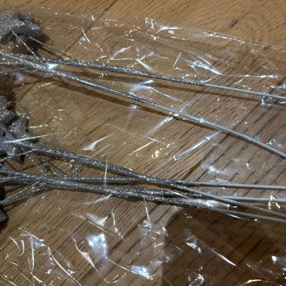 Silver Star Party Decoration Sticks - 6
